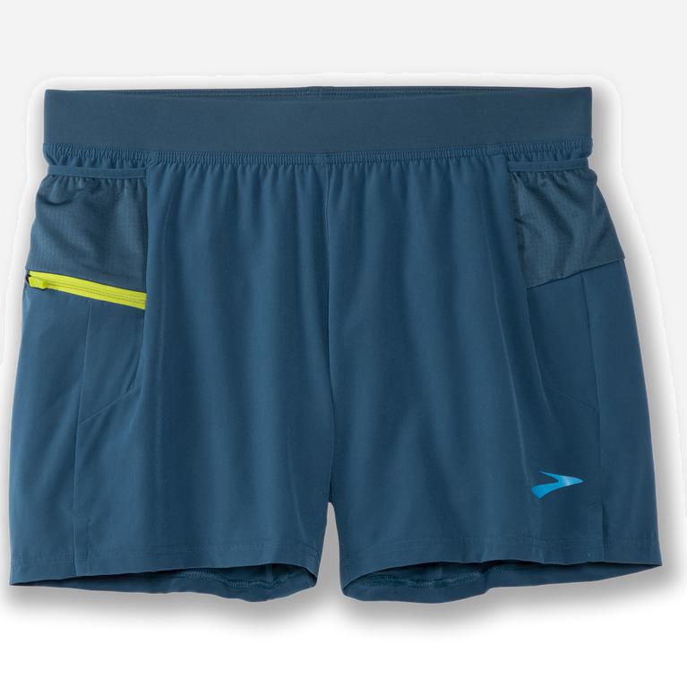 Brooks Sherpa 5 2-In-1 Hardloopshorts voor Heren Blauw (DPLTU-7256)